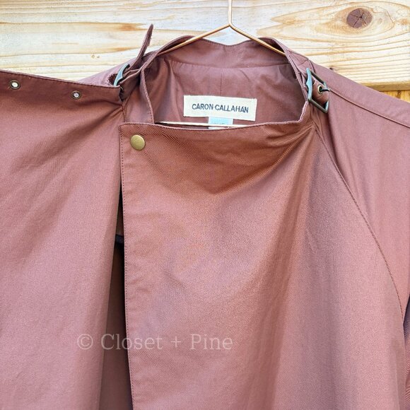 Caron Callahan Sarafina Trench Coat Claret Maroon One Size Small Medium‎ Large - Picture 7 of 16